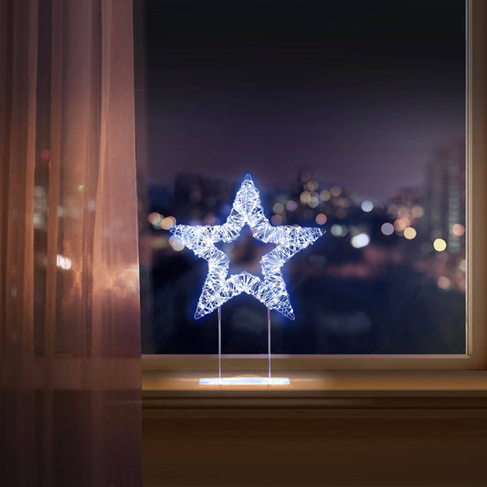 Christmas  -  Silver Star Table Top LED Decoration - 45cm  -  60484042