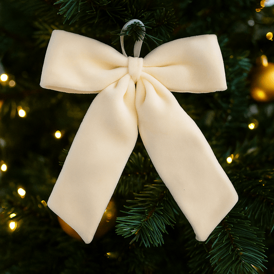 Christmas  -  White Velvet Bow - 50 x 60cm  -  60484058