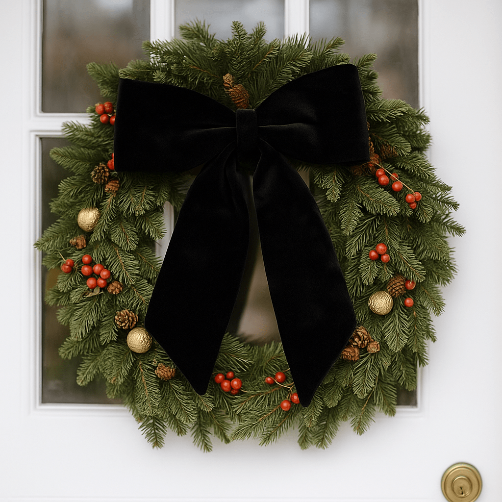 Christmas  -  Black Velvet Bow - 50 x 60cm  -  60484067