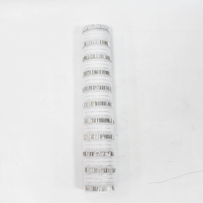 Christmas  -  White & Silver Striped Roll of Fabric - 46cm x 10y  -  60484081