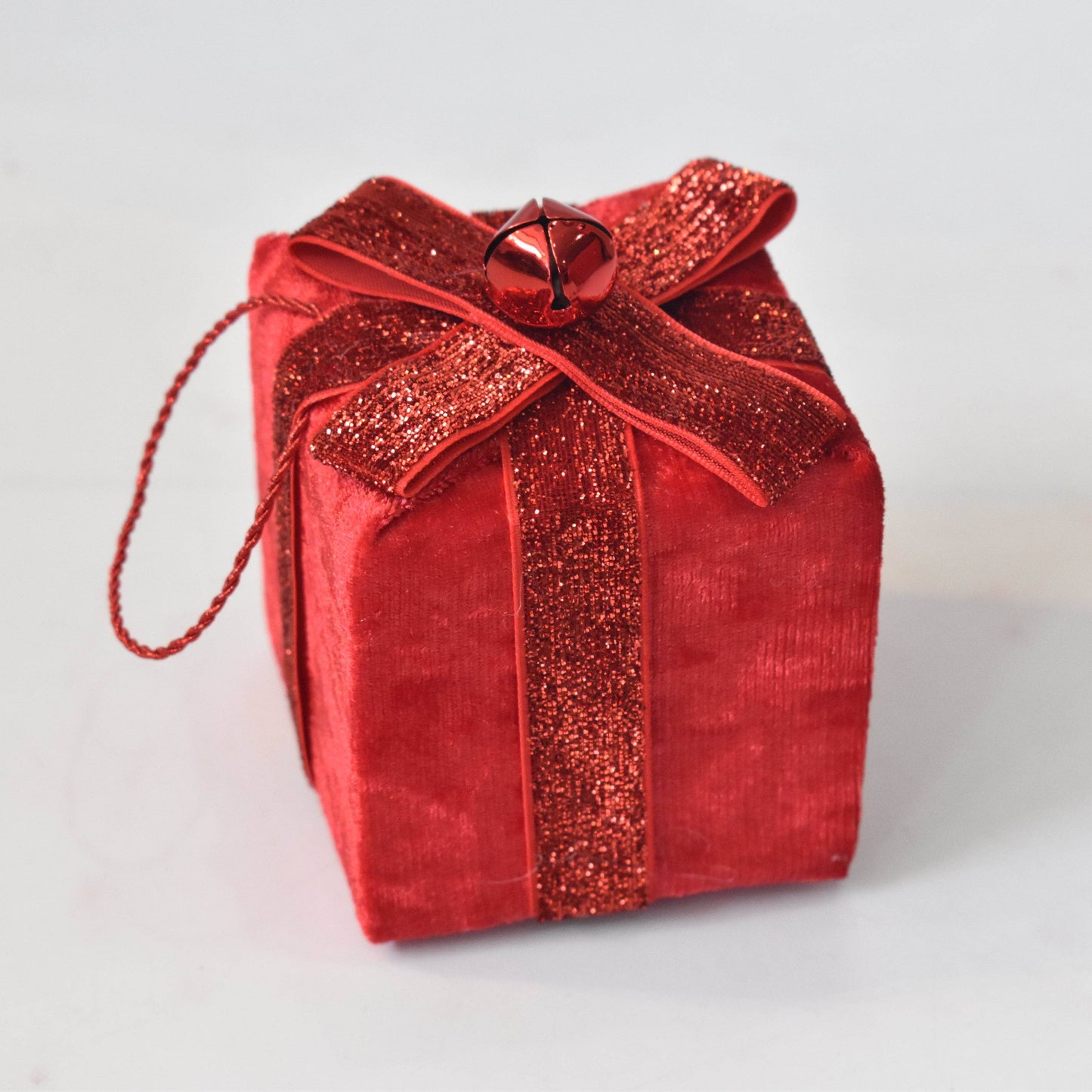 Christmas  -  Red Velvet Parcel Christmas Decoration - 10cm  -  60484096