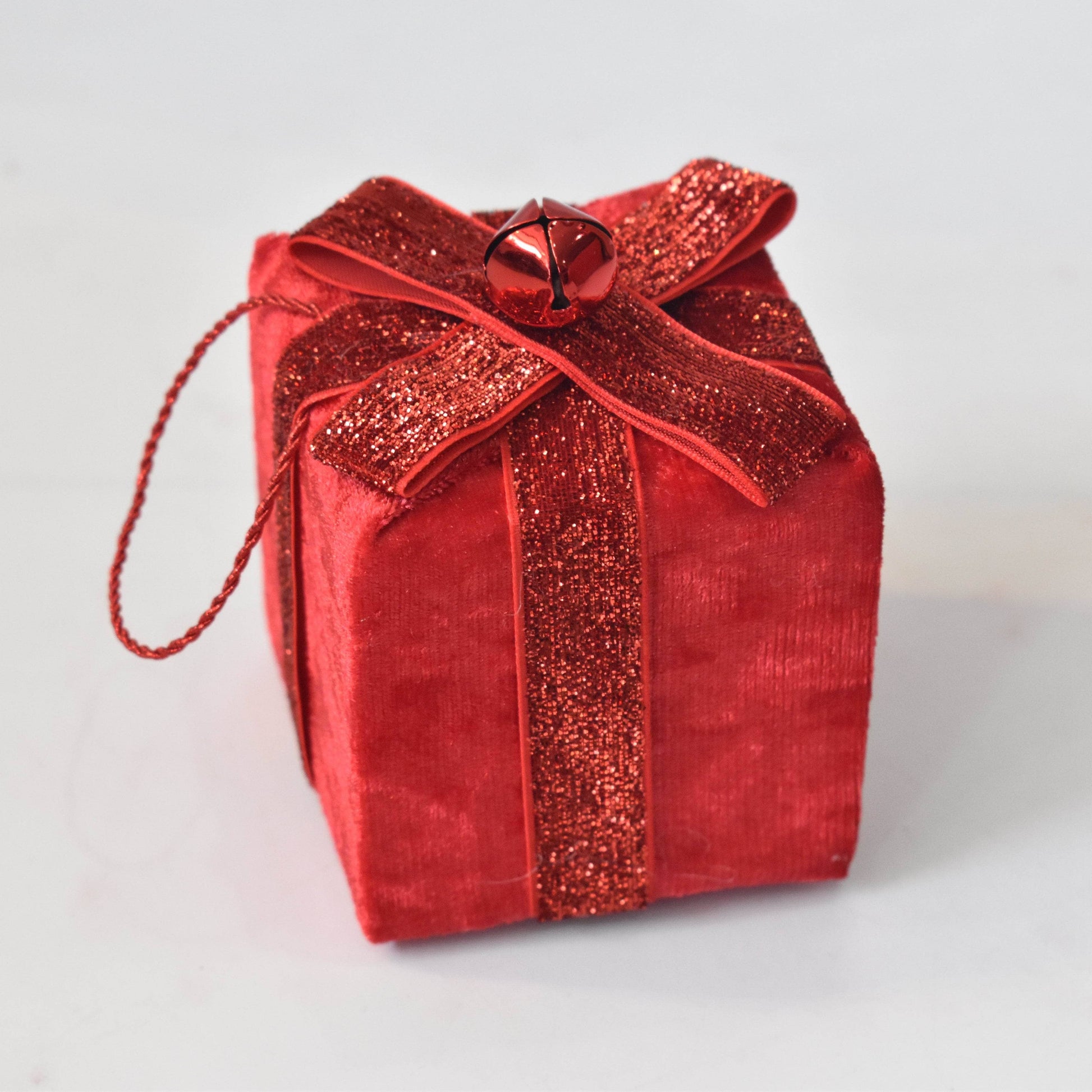 Christmas  -  Red Velvet Parcel Christmas Decoration - 10cm  -  60484096