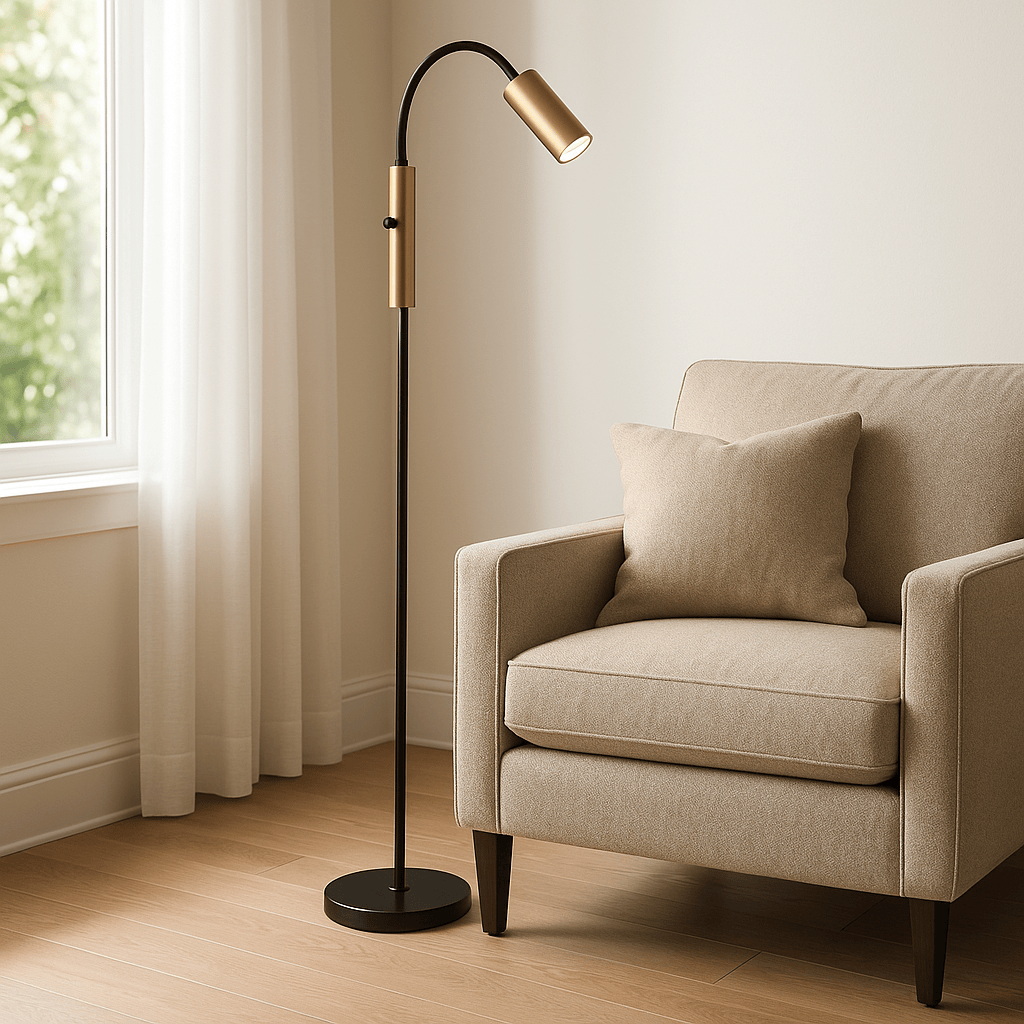 Lights  -  Ciara Mini Floor Lamp - Gold & Black  -  60484249