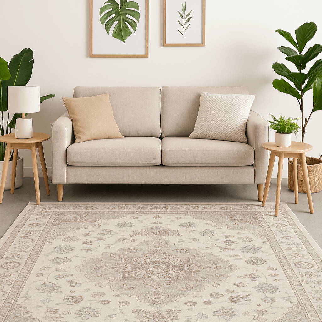 Rugs  -  Da Vinci 057-0454/6265 Beige Medallion Rug - Various Sizes  - 