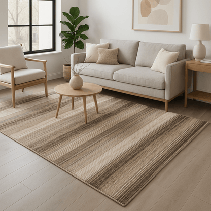 Rugs  -  Galleria 063-0351/9243 Brown Stripe Rug - Various Sizes  - 