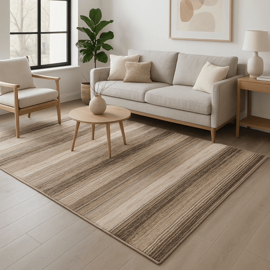 Rugs  -  Galleria 063-0351/9243 Brown Stripe Rug - Various Sizes  - 