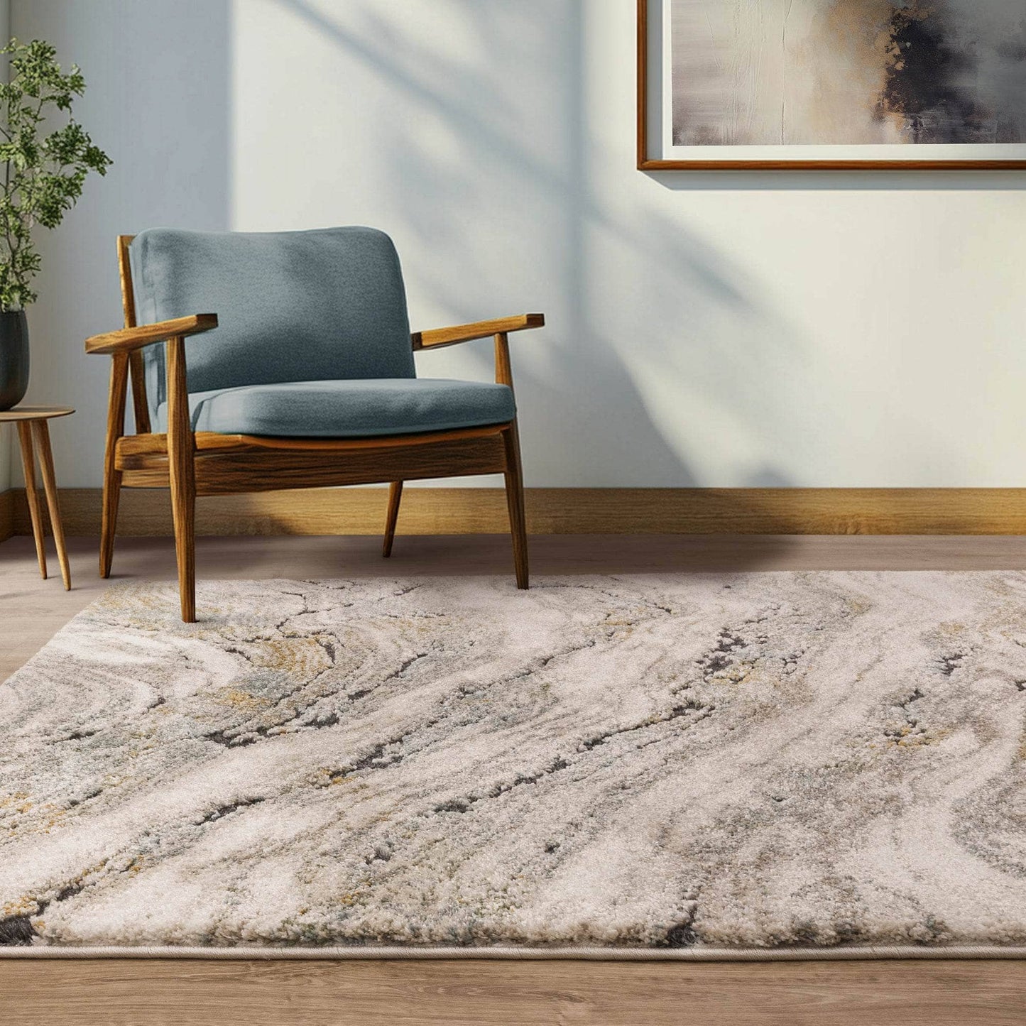 Rugs  -  Mirage 80cm x 150cm Wave Blue Rug  -  60484347