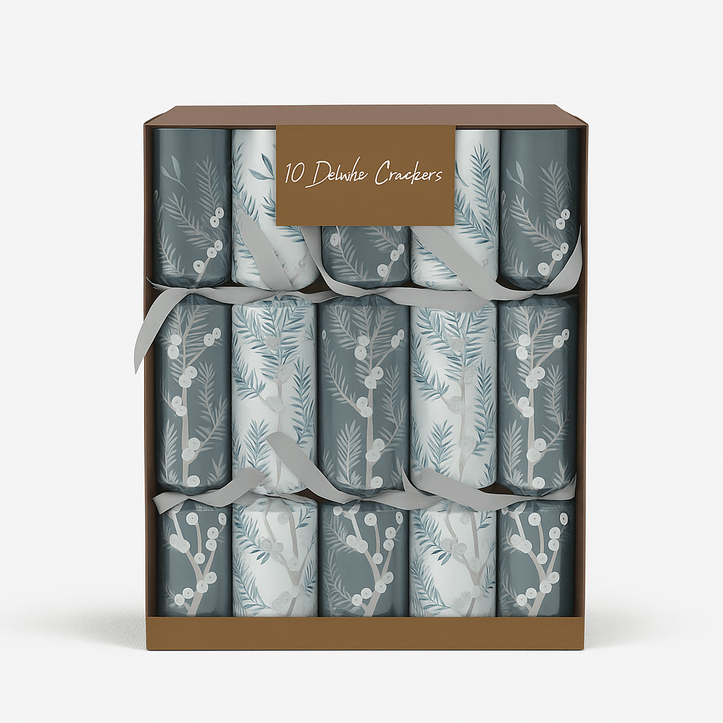 Christmas  -  10 Deluxe Christmas Crackers  - Pine and Berries  -  60484349