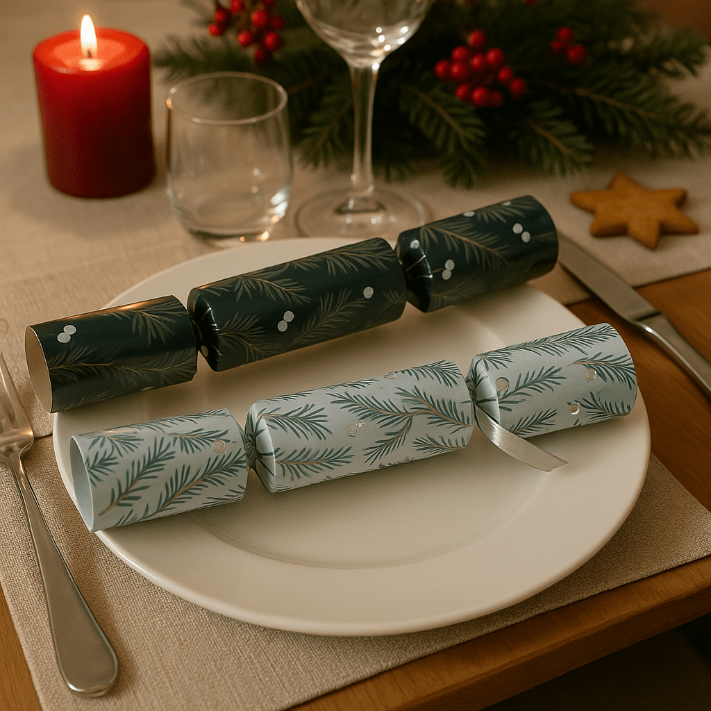 Christmas  -  10 Deluxe Christmas Crackers  - Pine and Berries  -  60484349