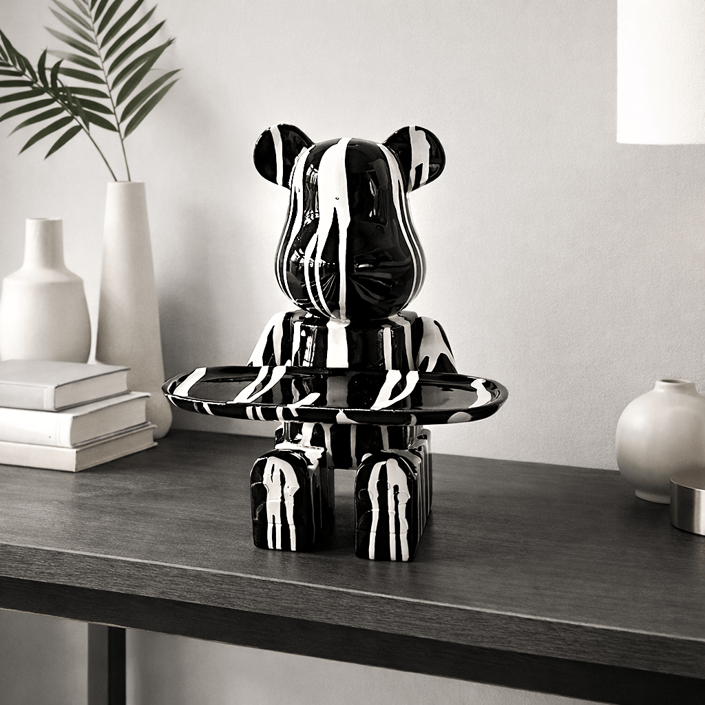 Homeware  -  Black Mickey Bear With Tray - 13 Inch  -  60484409
