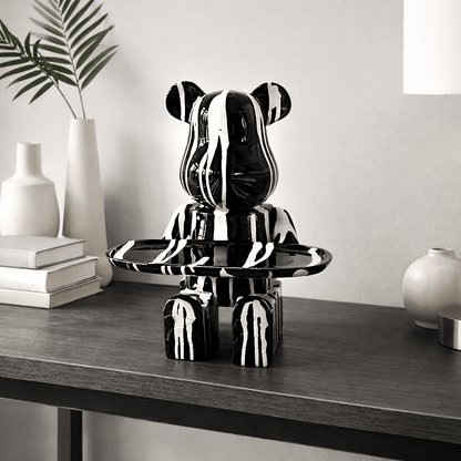 Homeware  -  Black Mickey Bear With Tray - 13 Inch  -  60484409