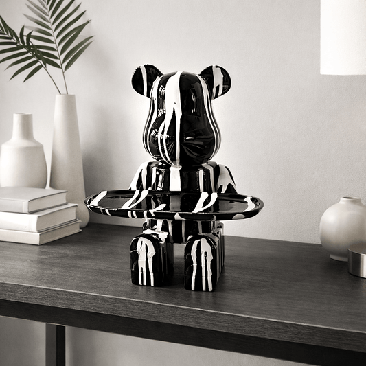 Homeware  -  Black Mickey Bear With Tray - 13 Inch  -  60484409