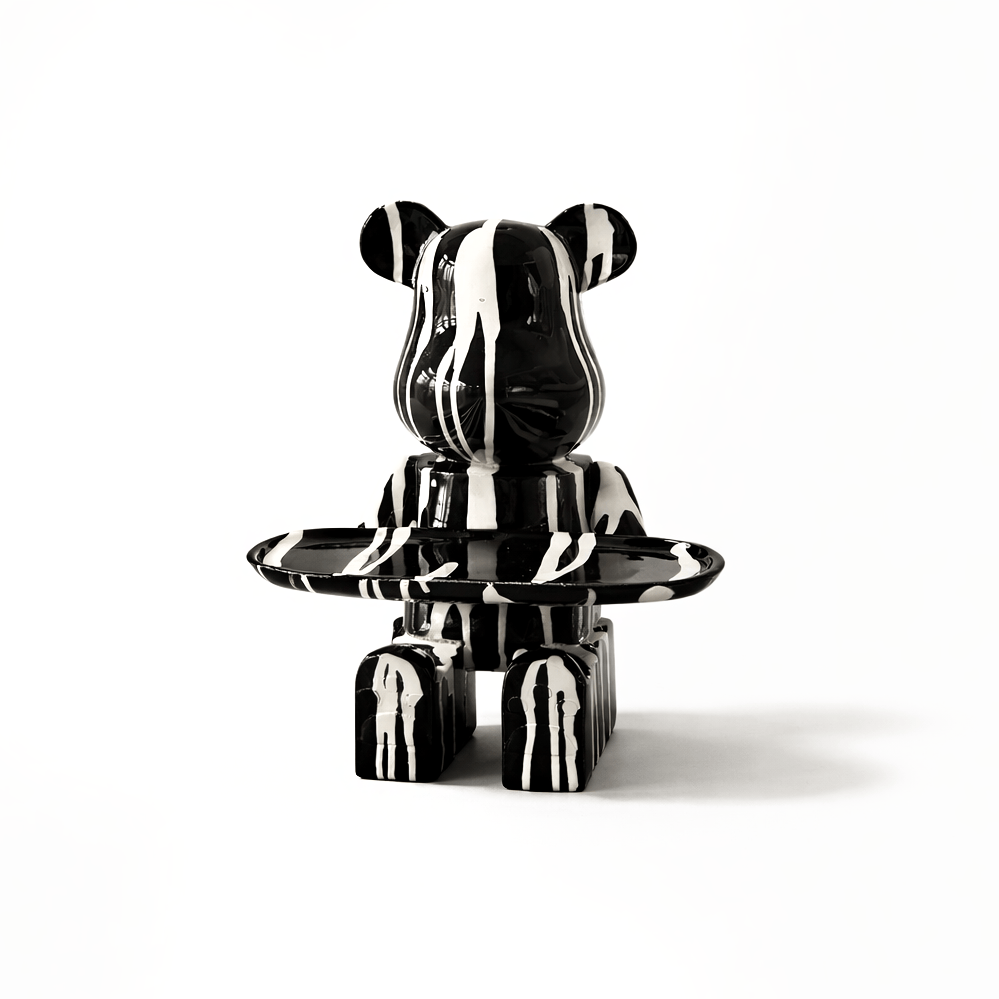 Homeware  -  Black Mickey Bear With Tray - 13 Inch  -  60484409
