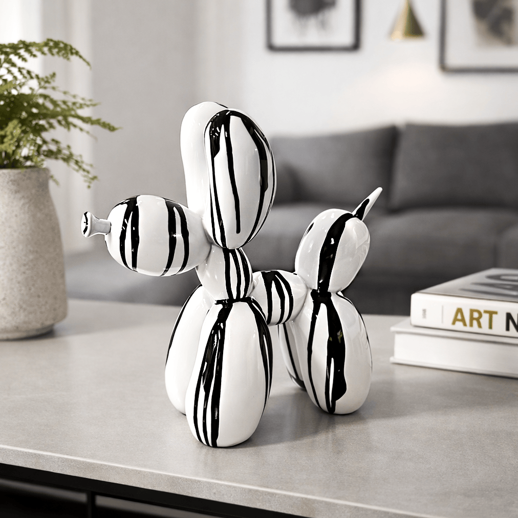 Homeware  -  Dripping Paint White Balloon Dog - 10 Inch  -  60484414