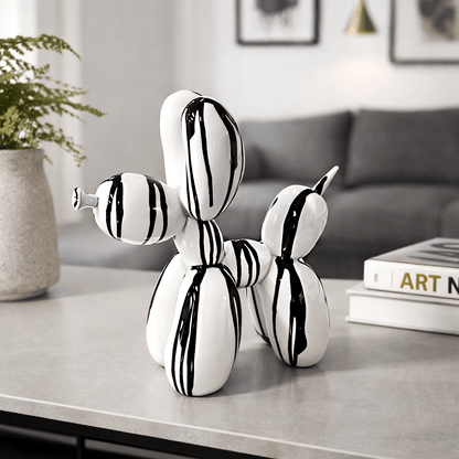 Homeware  -  Dripping Paint White Balloon Dog - 10 Inch  -  60484414