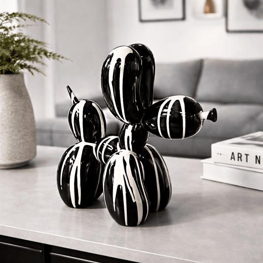 Homeware  -  Dripping Paint Black Balloon Dog - 10 Inch  -  60484415