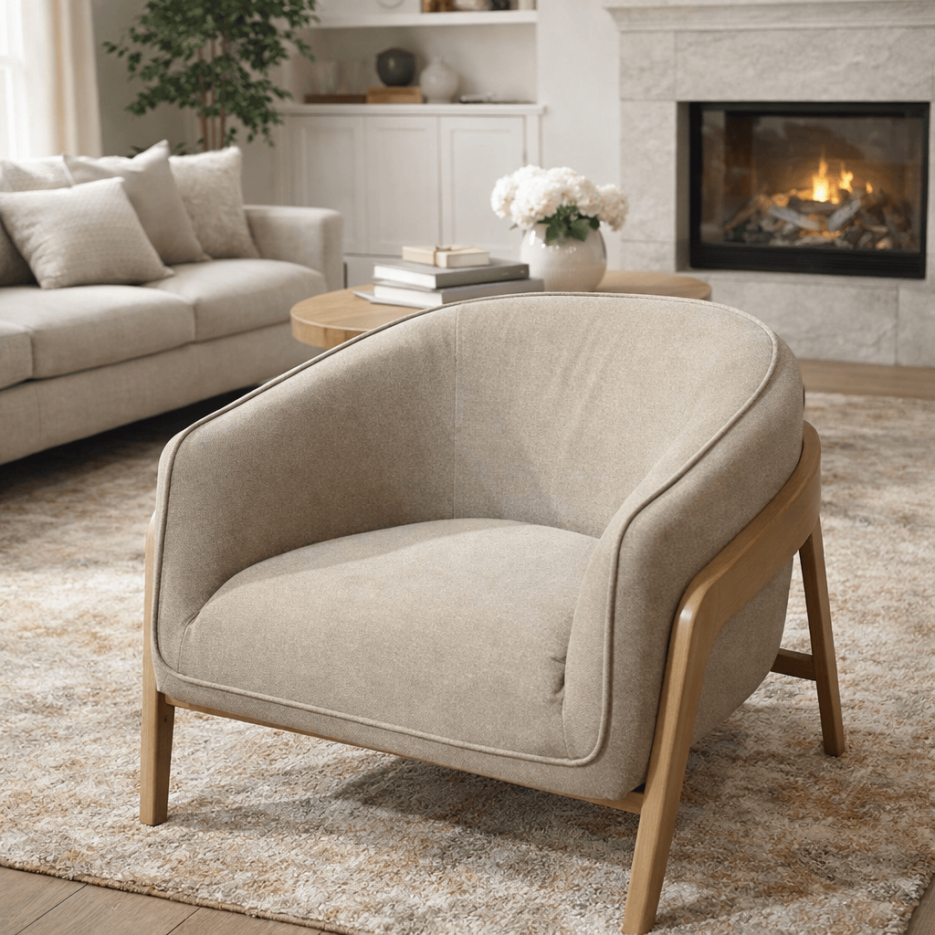 Furniture  -  Zeus Accent Chair - Linen  -  60484421