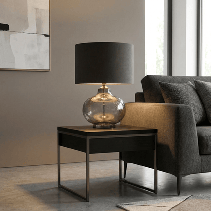 Lights  -  DS Black Glass Table Lamp  -  60484430