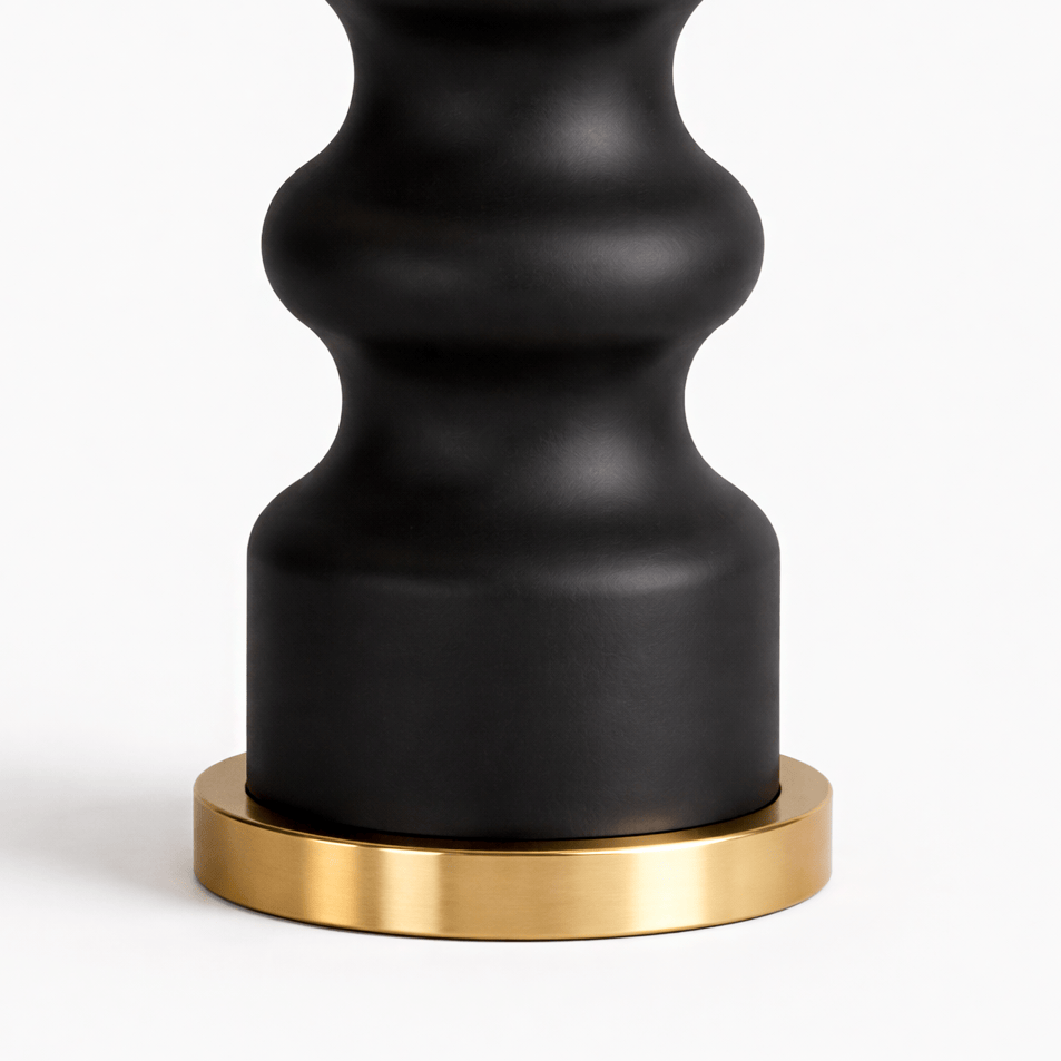 Lights  -  Black and Gold Glass Table Lamp - 69cm  -  60484432