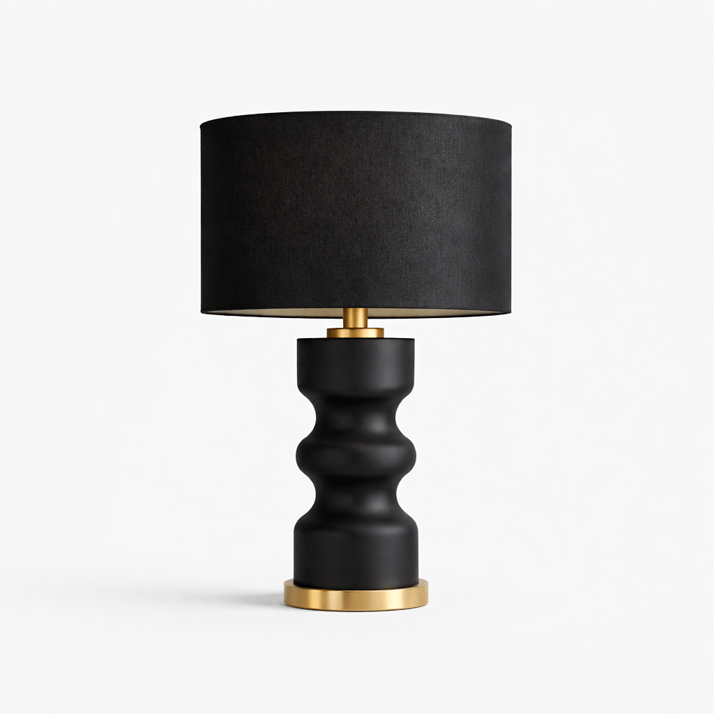 Lights  -  Black and Gold Glass Table Lamp - 69cm  -  60484432