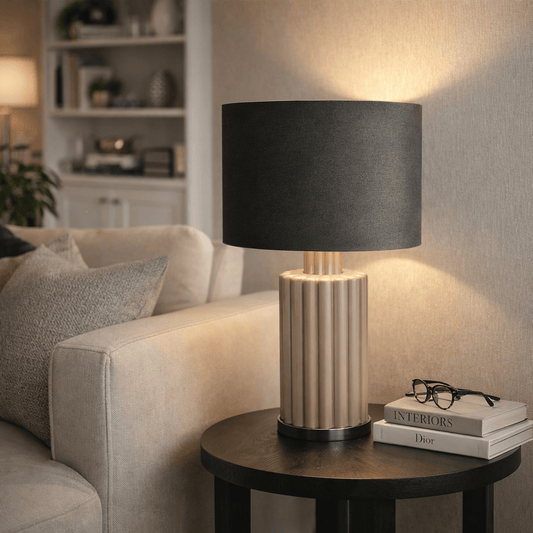 Lights  -  Pearl & Taupe Glass Table Lamp  -  60484434