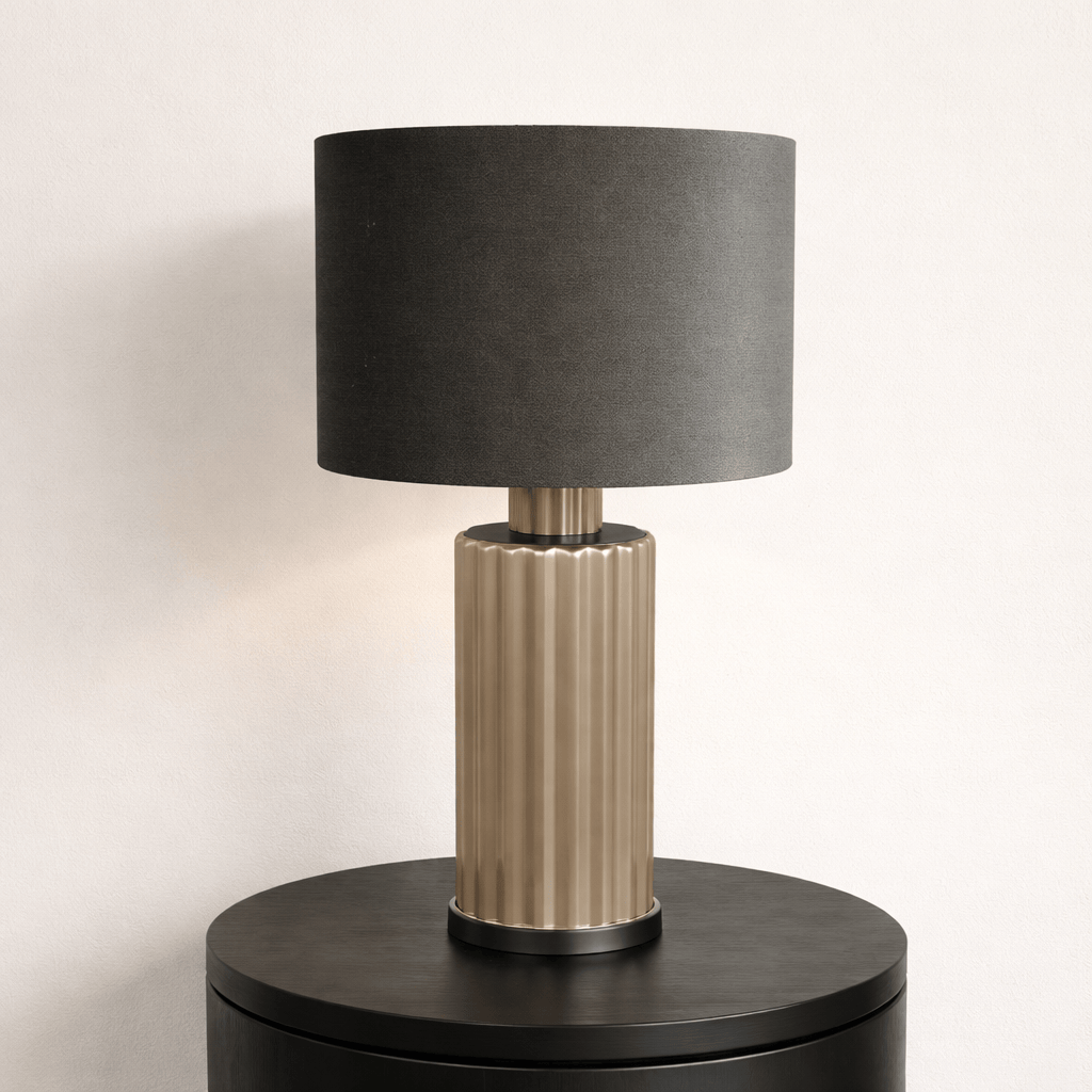 Lights  -  Pearl & Taupe Glass Table Lamp  -  60484434