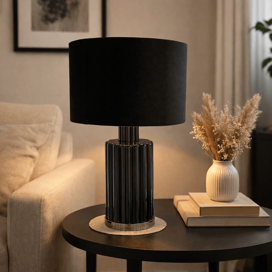Lights  -  Black Glass Table Lamp  -  60484435