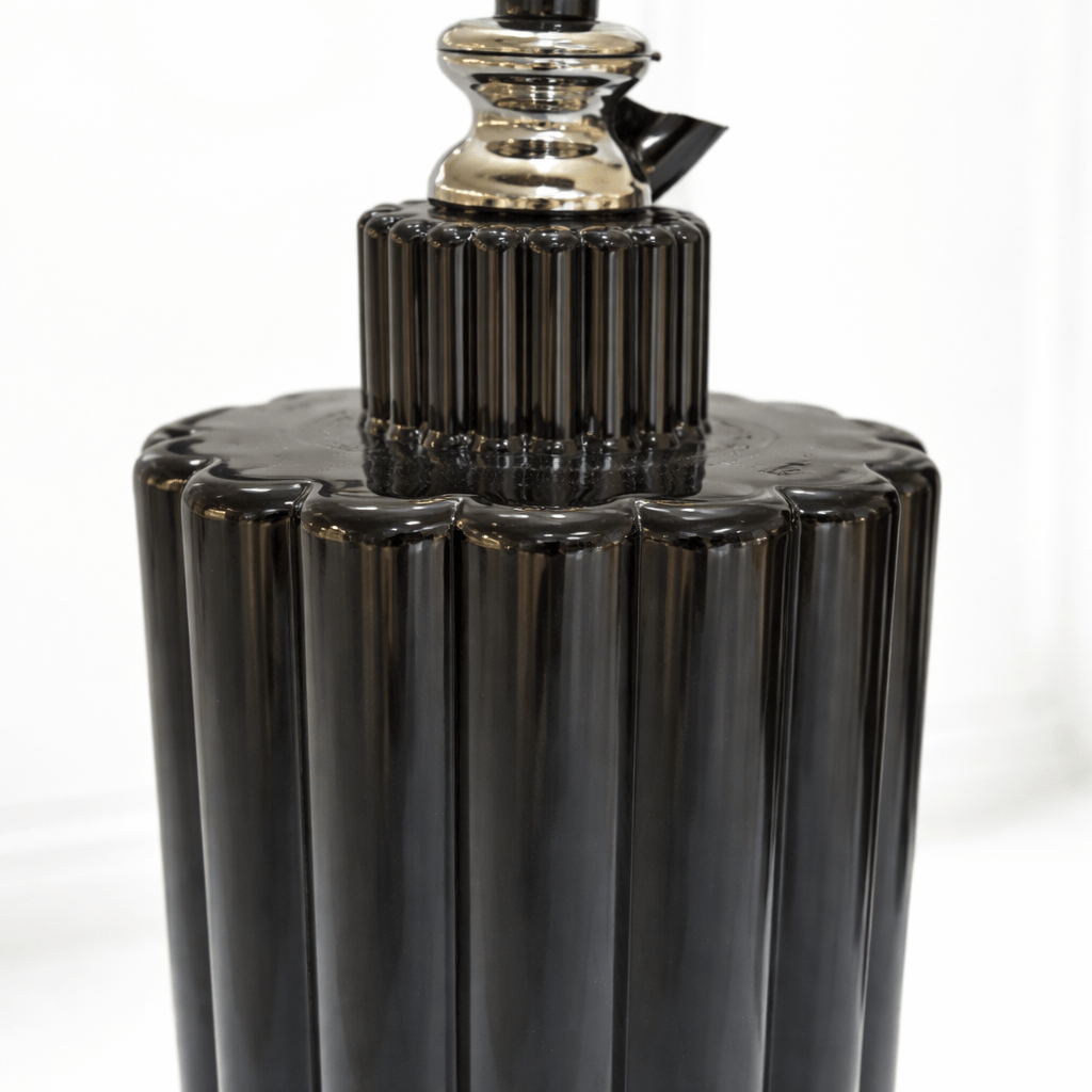 Lights  -  Black Glass Table Lamp  -  60484435