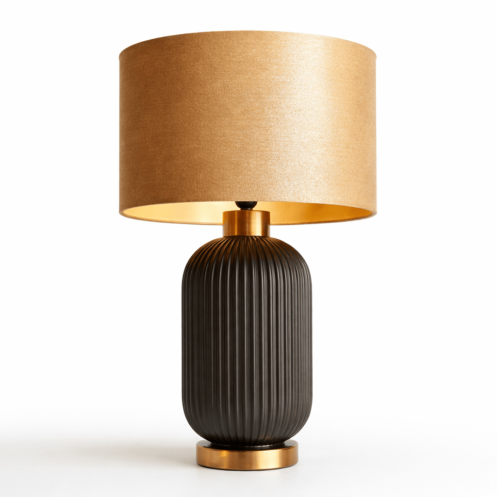Lights  -  Black & Gold Glass Table Lamp  -  60484438