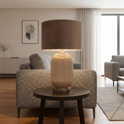 Lights  -  Pearl & Taupe Glass Table Lamp  -  60484441