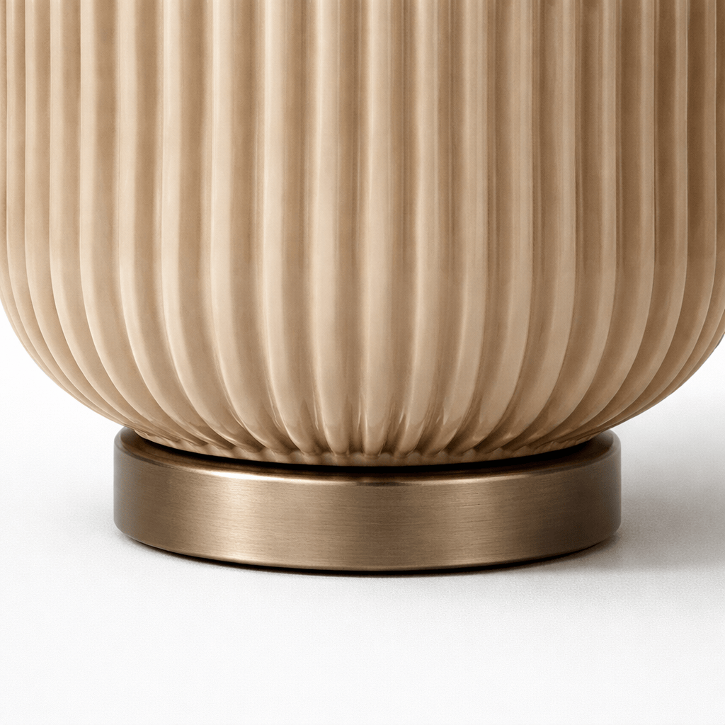 Lights  -  Pearl & Taupe Glass Table Lamp  -  60484442
