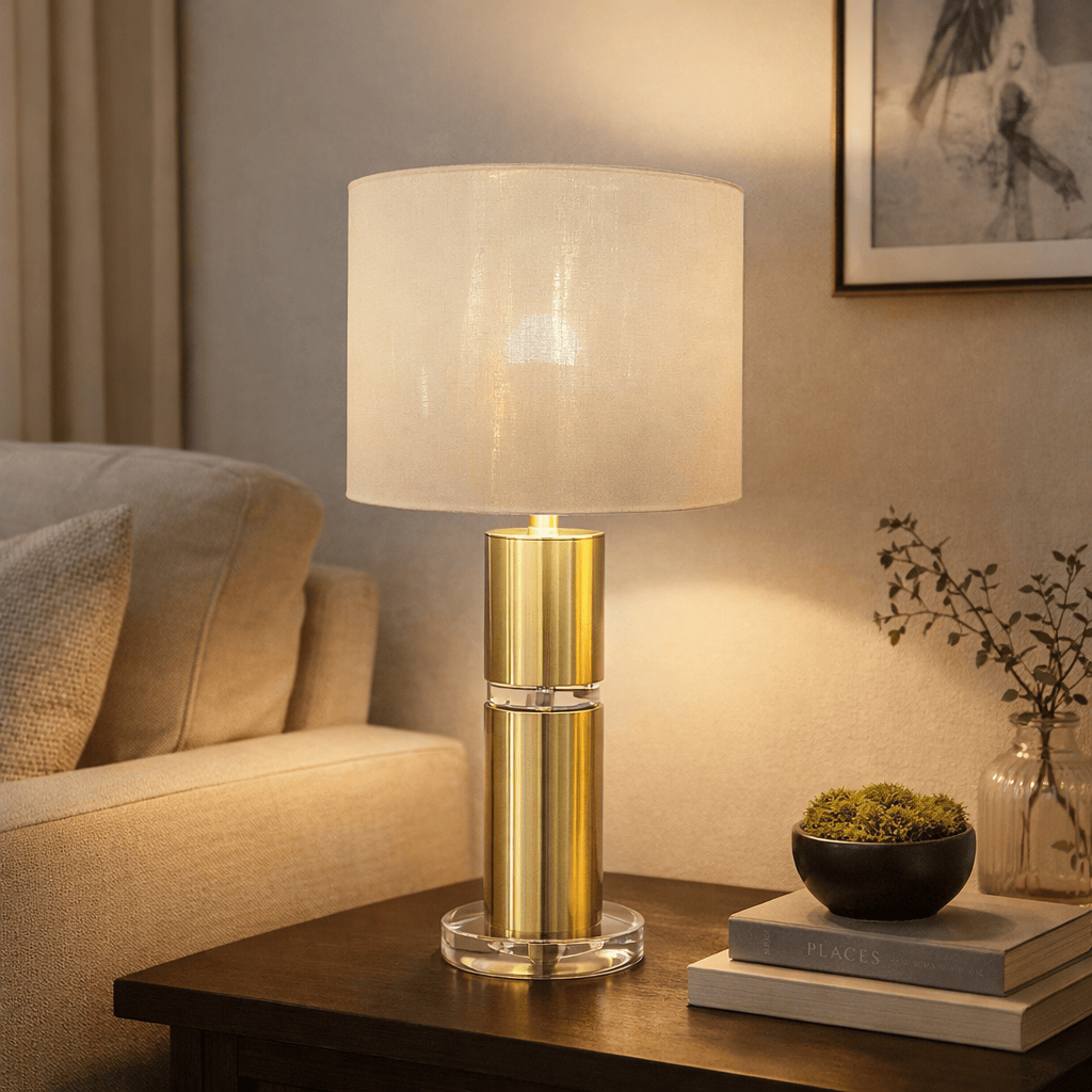 Lights  -  Gold & Crystal Table Lamp 68cm  -  60484447