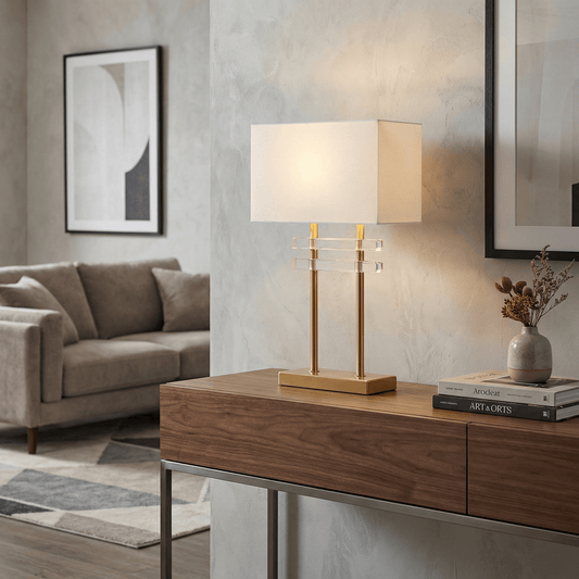 Lights  -  Gold & Glass Table Lamp  -  60484448