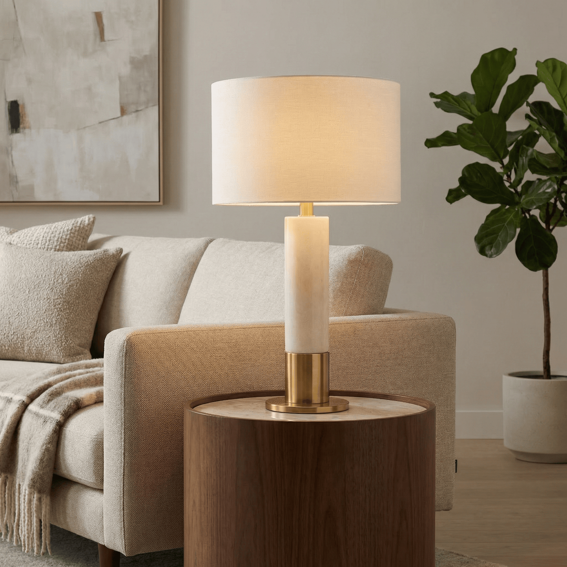 Lights  -  U.A Table Lamp Marble & Stone  -  60484453