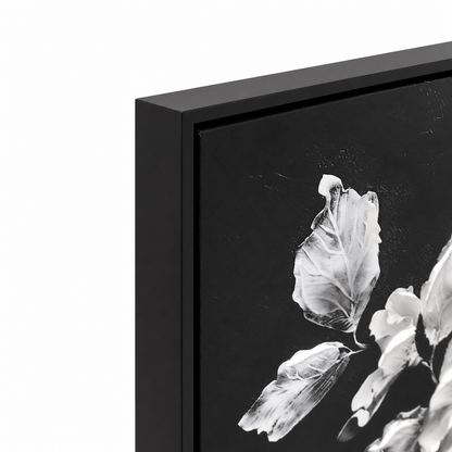 Pictures  -  Black & White Flowers Painting on Canvas - 80 x 150cm  -  60484479