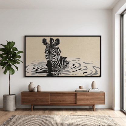 Pictures  -  Zebra Painting on Canvas - 80 x 150cm  -  60484483