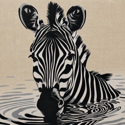 Pictures  -  Zebra Painting on Canvas - 80 x 150cm  -  60484483