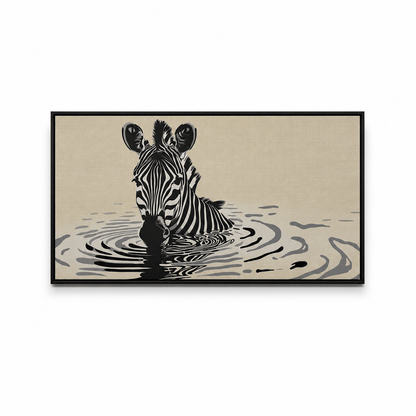 Pictures  -  Zebra Painting on Canvas - 80 x 150cm  -  60484483