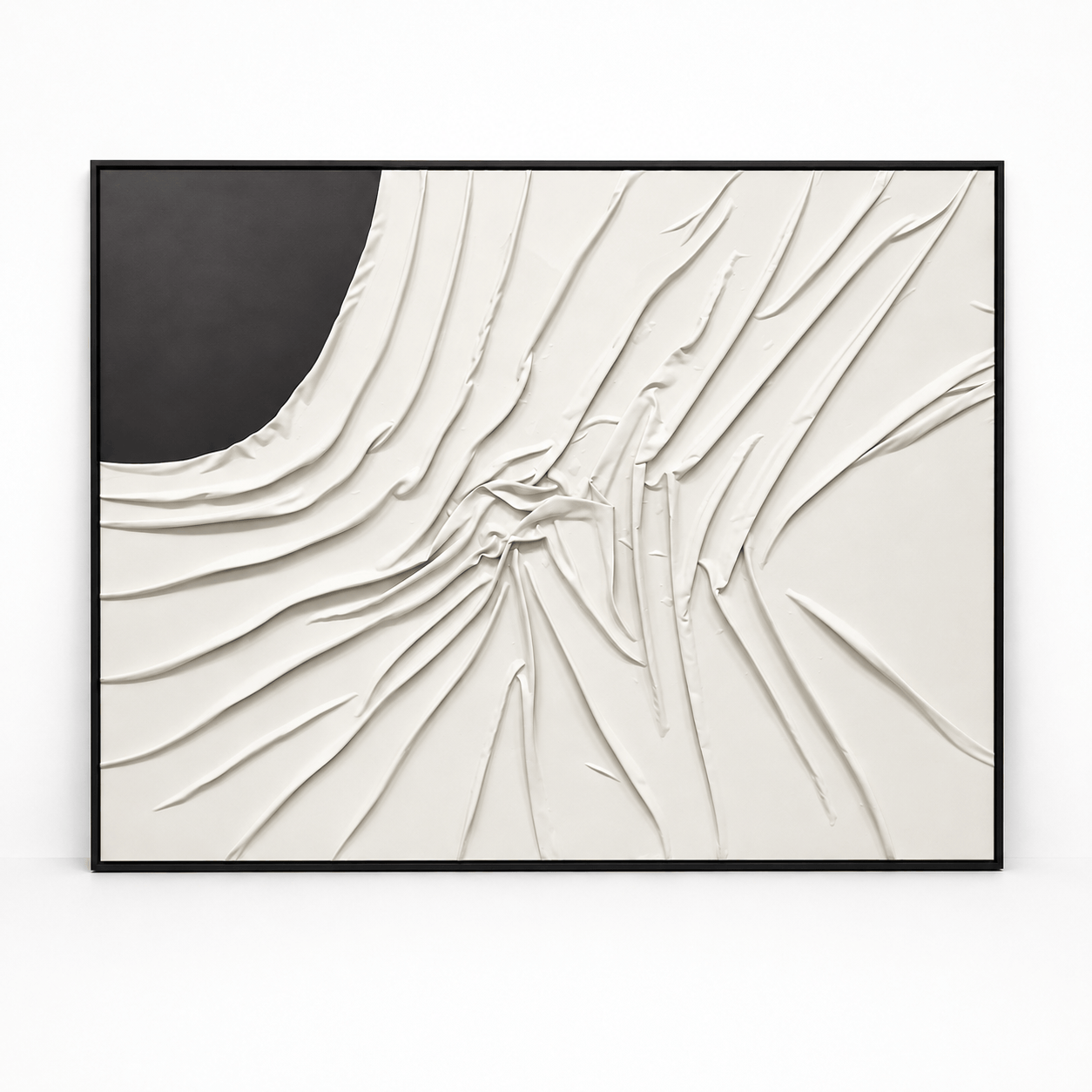 Pictures  -  Black & White Textured Painting on Canvas - 143 x 183cm  -  60484484