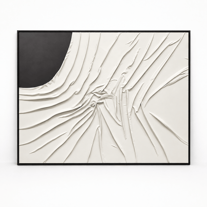 Pictures  -  Black & White Textured Painting on Canvas - 143 x 183cm  -  60484484