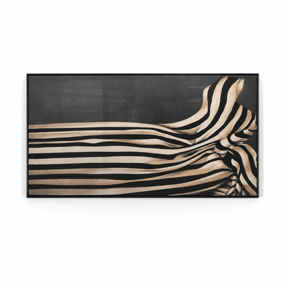 Pictures  -  Stripe Painting on Canvas with Black Frame - 150 x 80cm  -  60484487