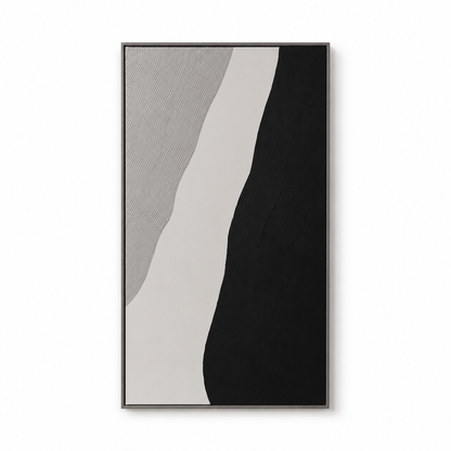 Pictures  -  Grey & Black Textured Painting on Canvas - 153 x 83cm  -  60484488