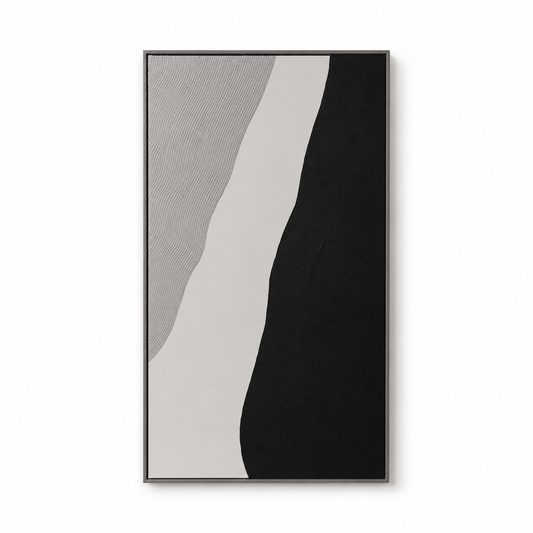 Pictures  -  Grey & Black Textured Painting on Canvas - 153 x 83cm  -  60484488