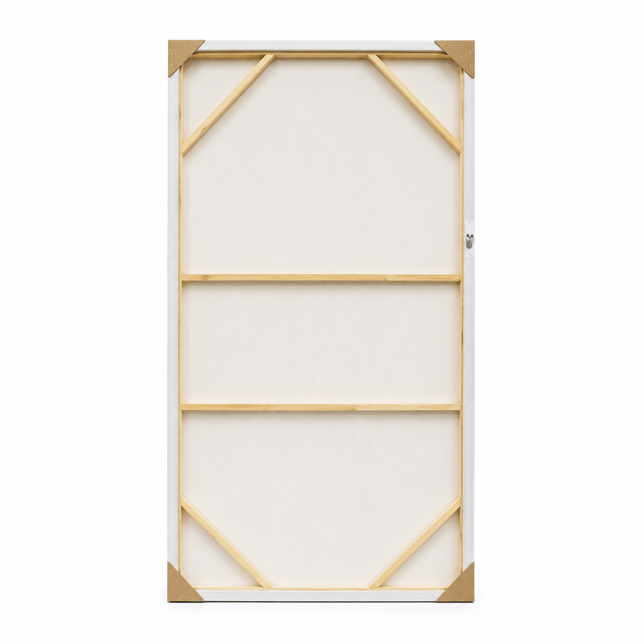 Pictures  -  Cream Abstract Painting on Canvas with White Frame - 150 x 80cm  -  60484489