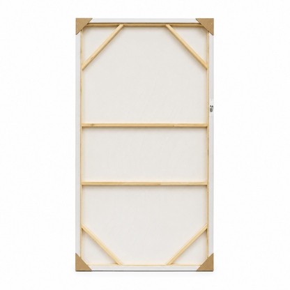 Pictures  -  Cream Abstract Painting on Canvas with White Frame - 150 x 80cm  -  60484489