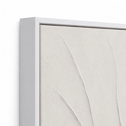 Pictures  -  Cream Abstract Painting on Canvas with White Frame - 150 x 80cm  -  60484489