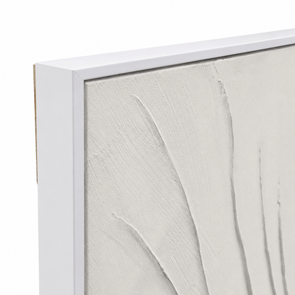Pictures  -  Cream Abstract Painting on Canvas with White Frame - 150 x 80cm  -  60484489