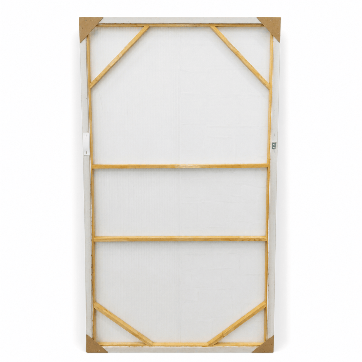 Pictures  -  Cream Abstract Painting on Canvas with Ivory Frame - 150 x 80cm  -  60484490