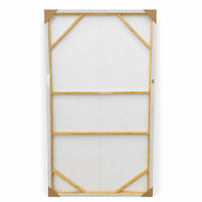 Pictures  -  Cream Abstract Painting on Canvas with Ivory Frame - 150 x 80cm  -  60484490