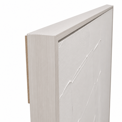 Pictures  -  Cream Abstract Painting on Canvas with Ivory Frame - 150 x 80cm  -  60484490